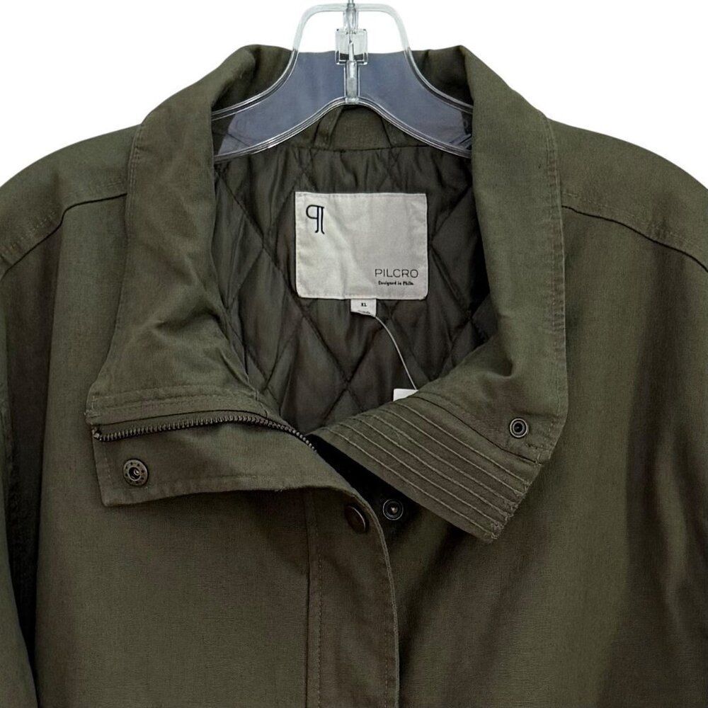 Anthropologie Pilcro Oversized Bomber Jacket Womens XL Moss Green Boho Lined NWT - Picture 7 of 14